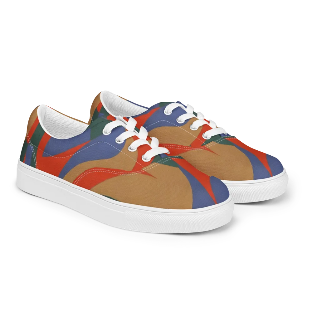 Vermilion Current on Men's Lace-Up Canvas Shoes — Right Front