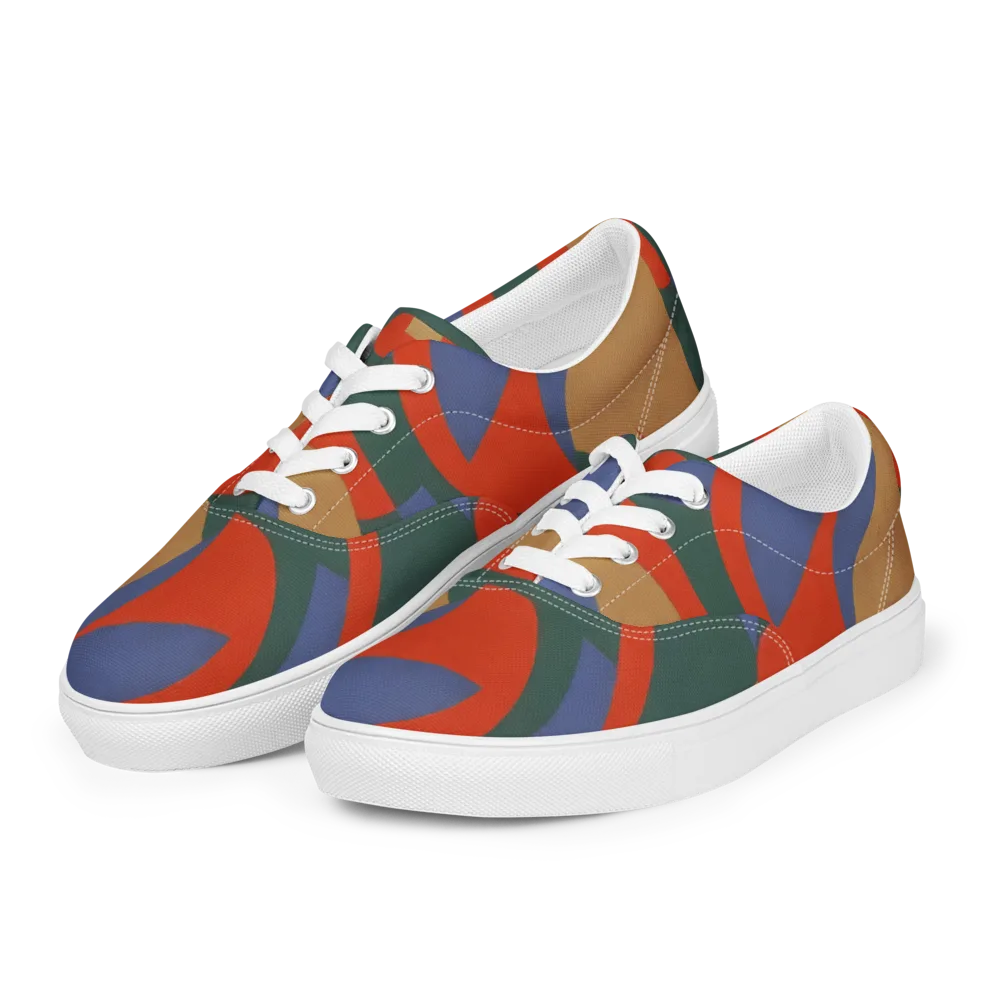 Vermilion Current on Men's Lace-Up Canvas Shoes — Left Front
