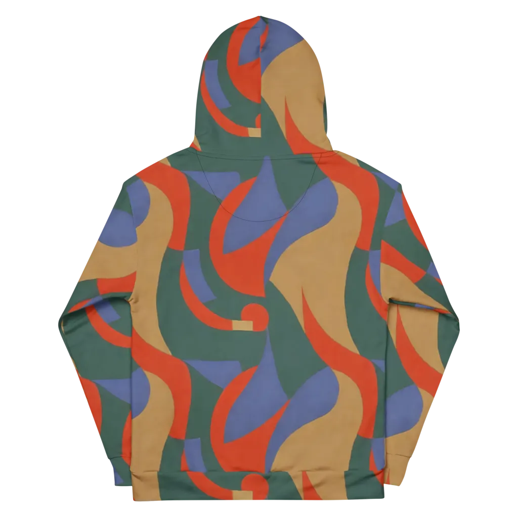 Vermilion Current on Cotton Hoodie — Back