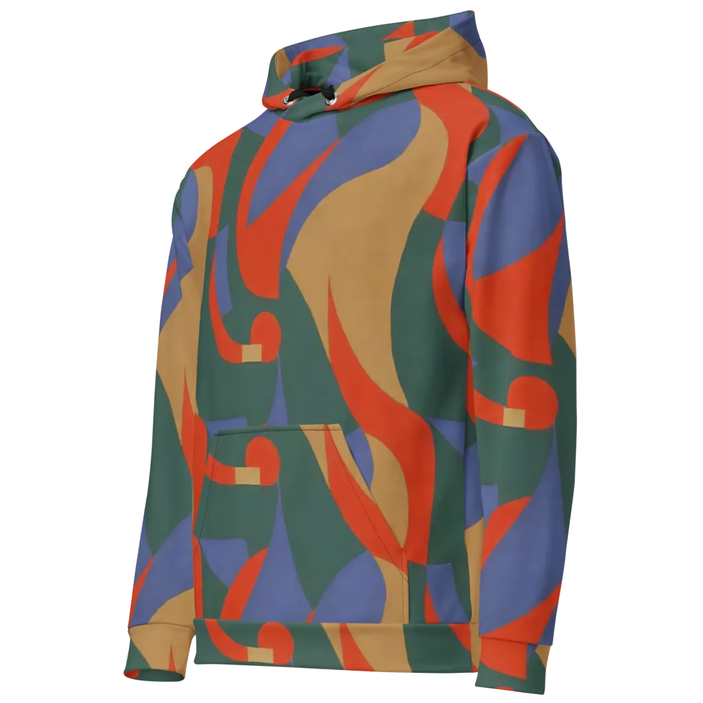 Vermilion Current on Cotton Hoodie — Left Front