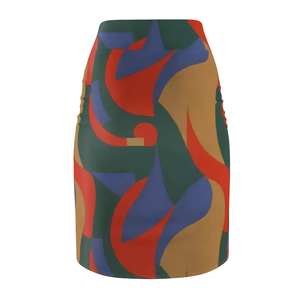 Vermilion Current on Pencil Skirt — Back