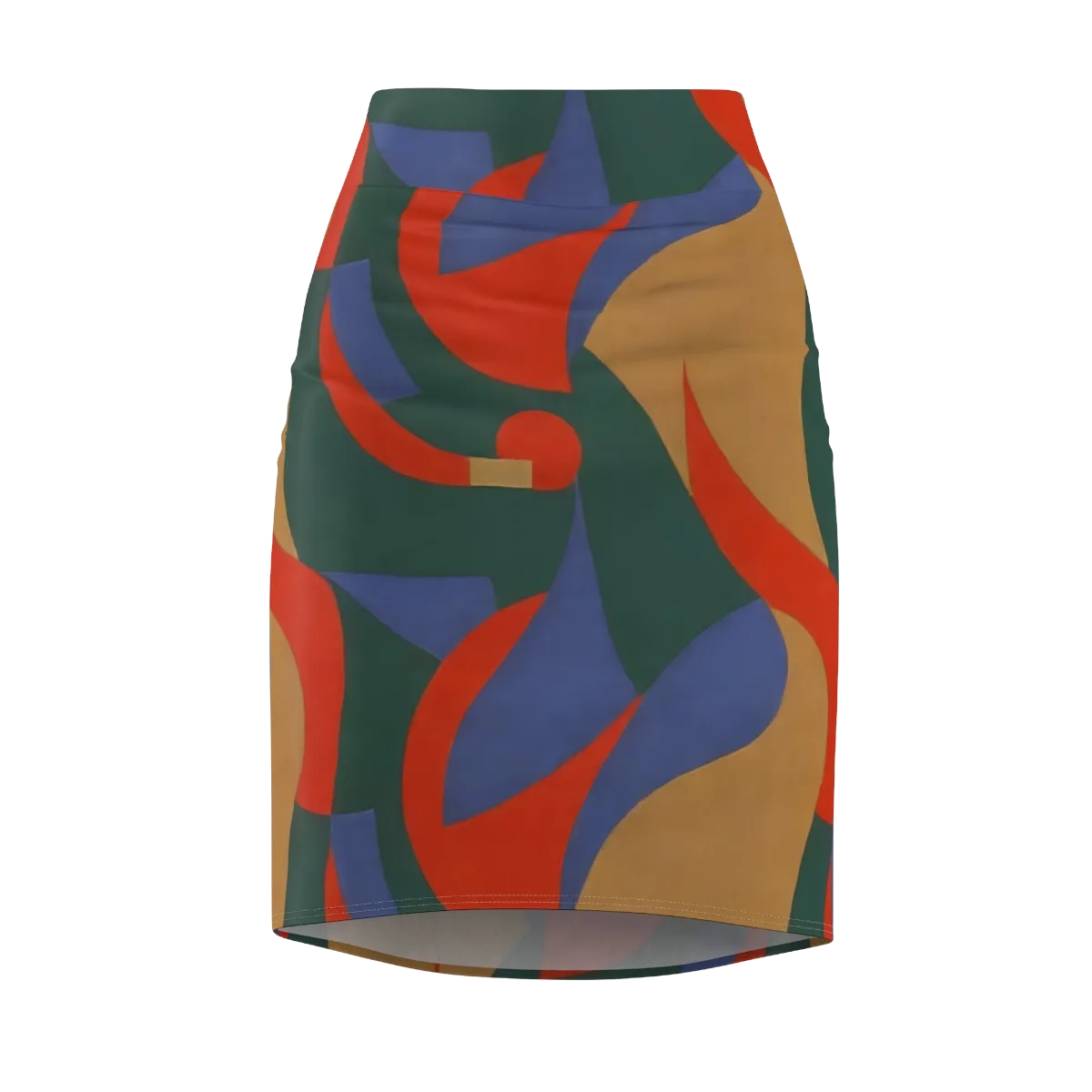 Vermilion Current on Pencil Skirt — Front