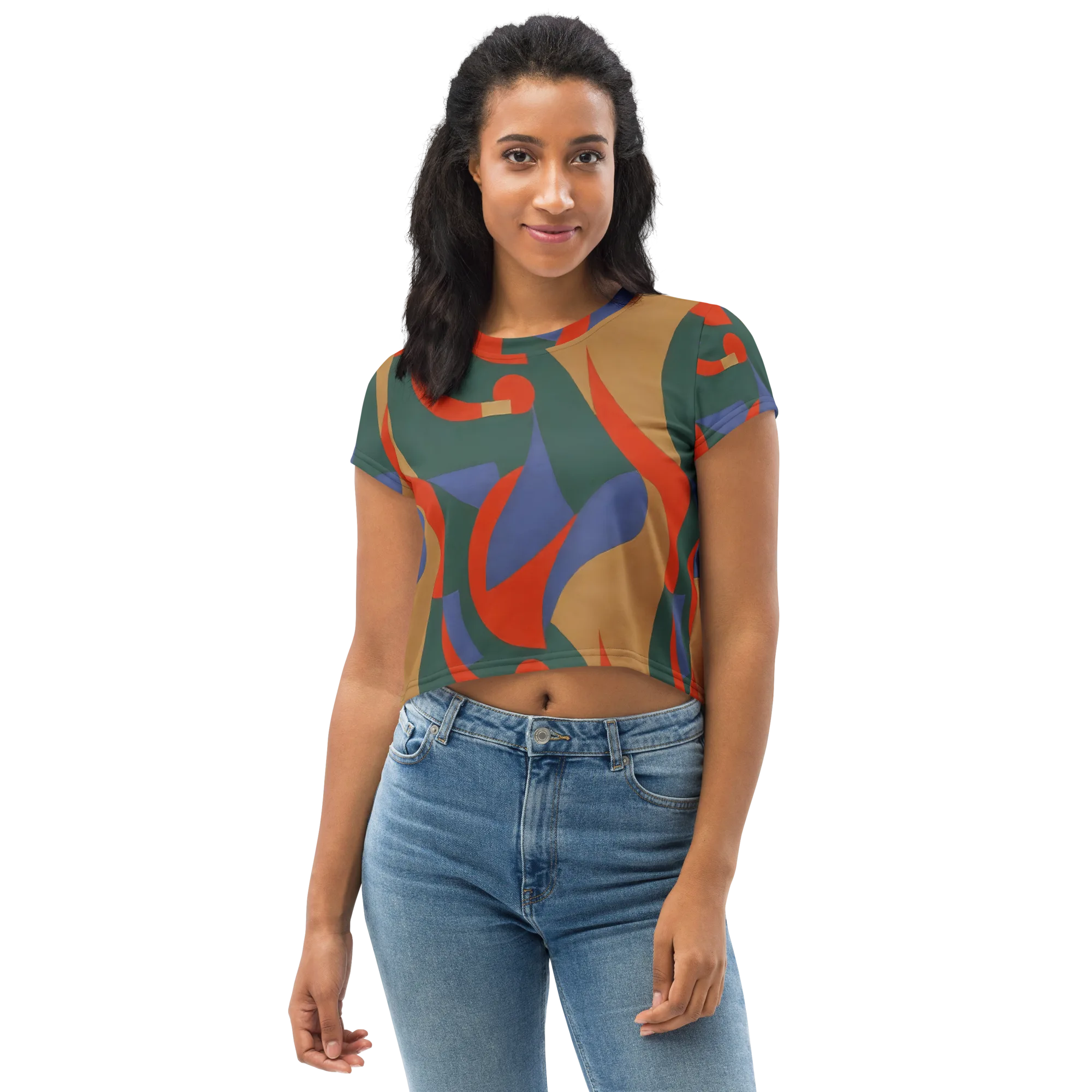 Vermilion Current on Crop Tee — Front
