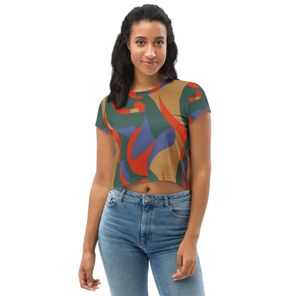 Vermilion Current on Crop Tee — Front
