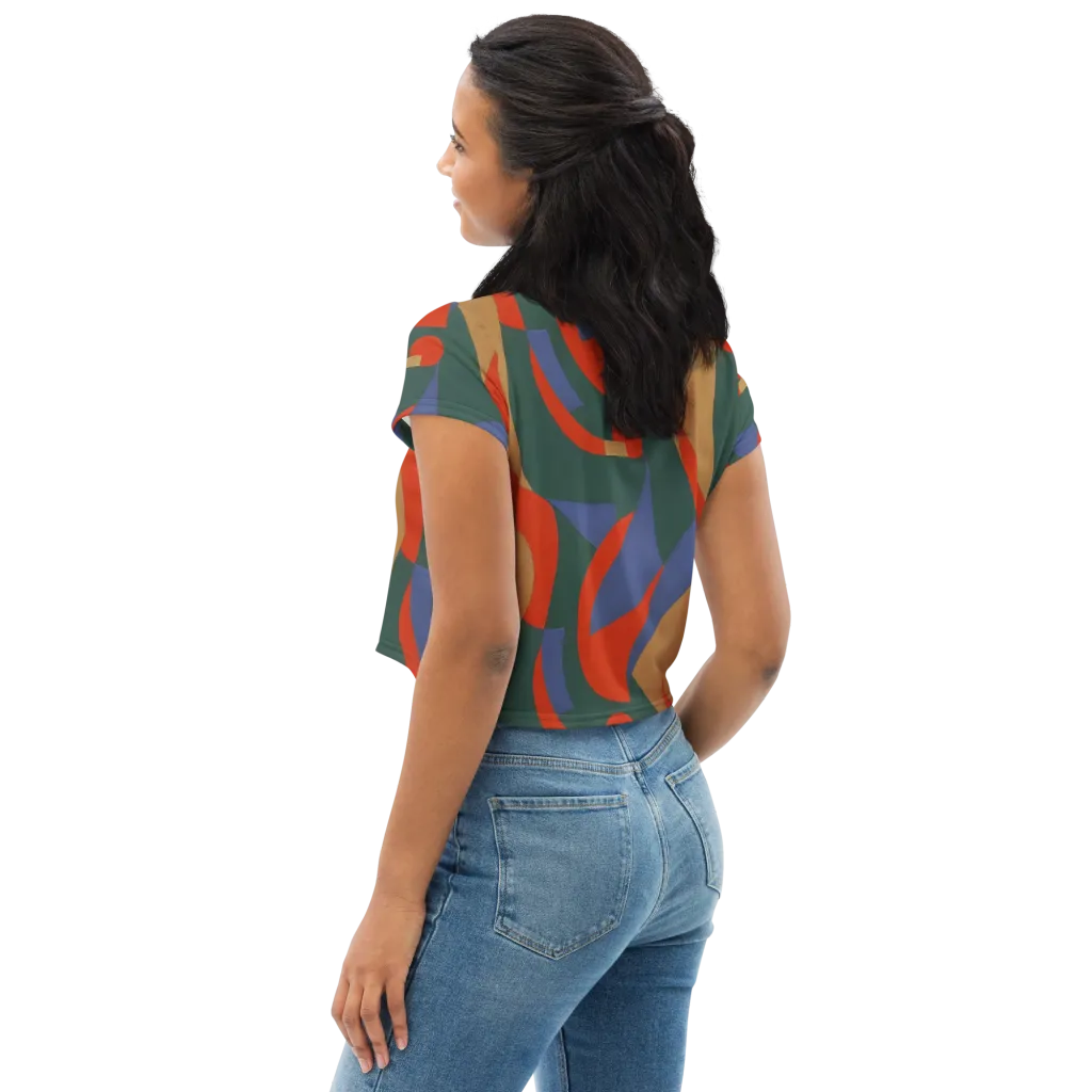 Vermilion Current on Crop Tee — Left Back