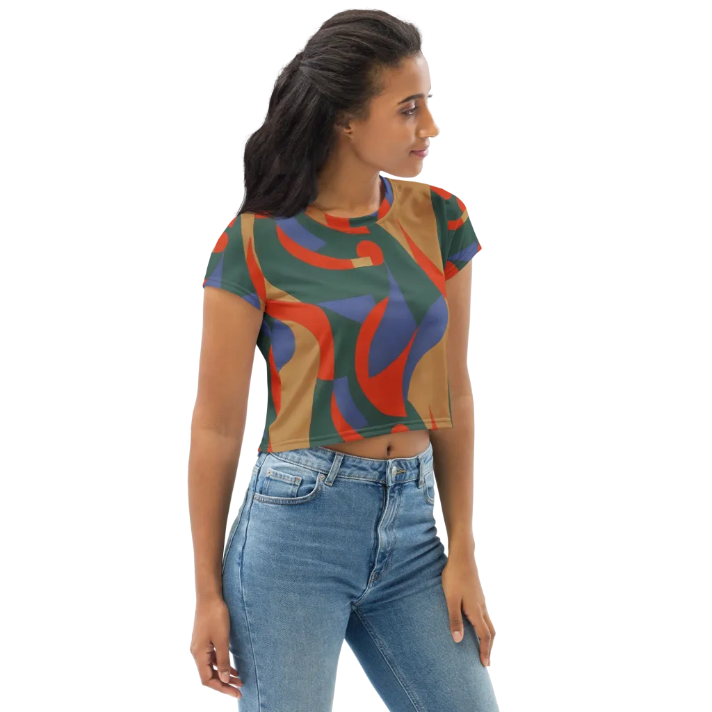 Vermilion Current on Crop Tee — Right Front
