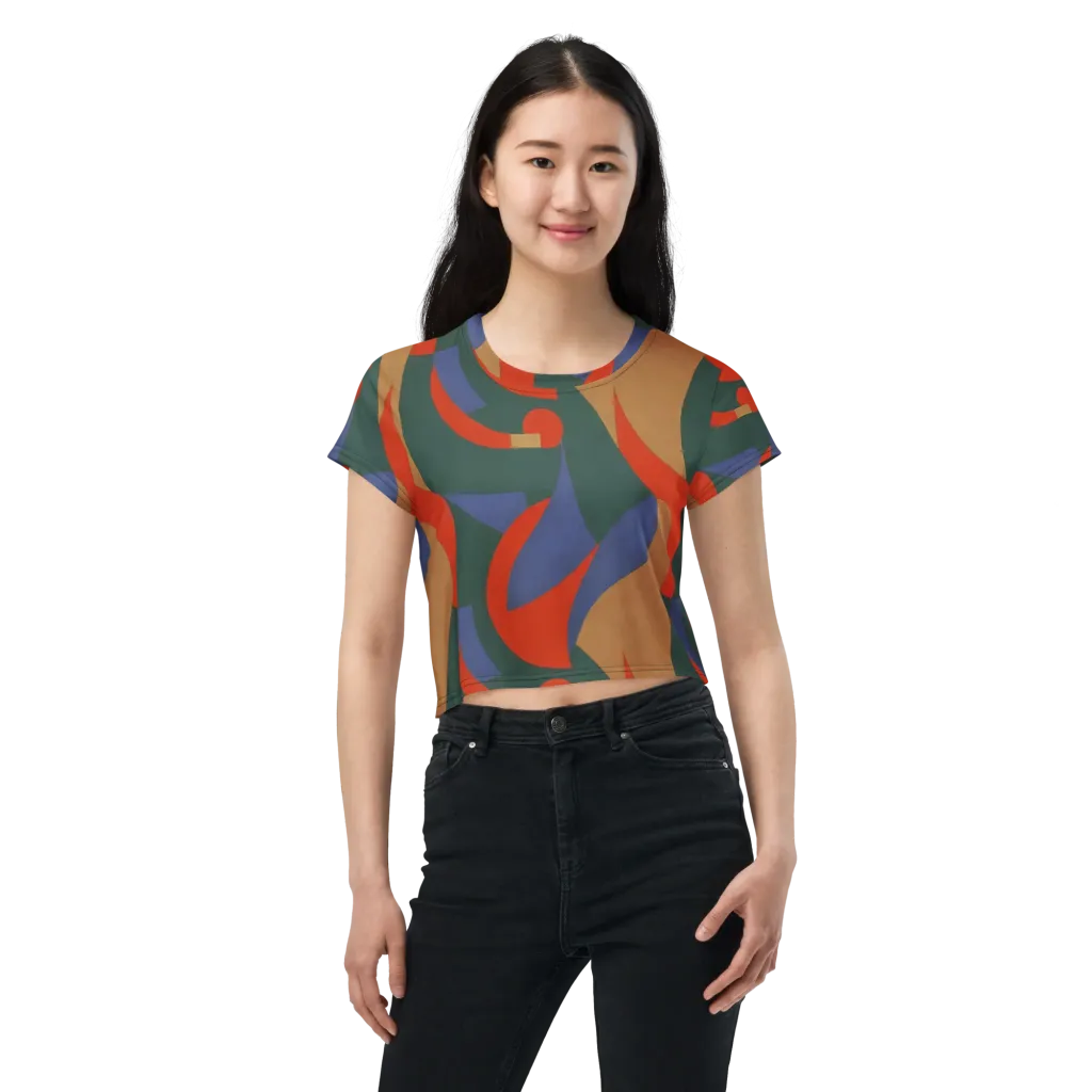 Vermilion Current on Crop Tee — Front