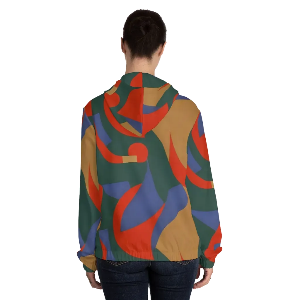 Vermilion Current on Women's Full-Zip Hoodie — Back On Person