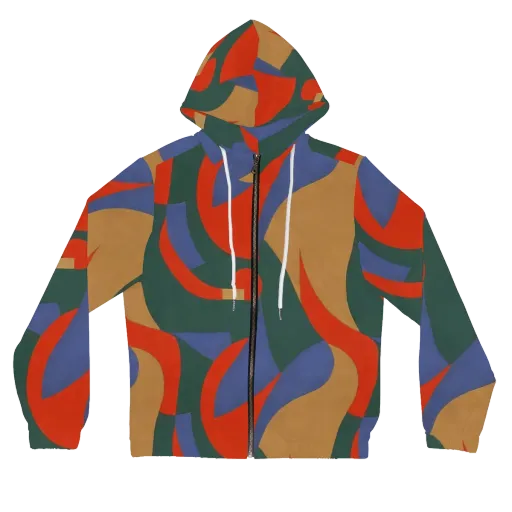 Vermilion Current on a Women's Full-Zip Hoodie