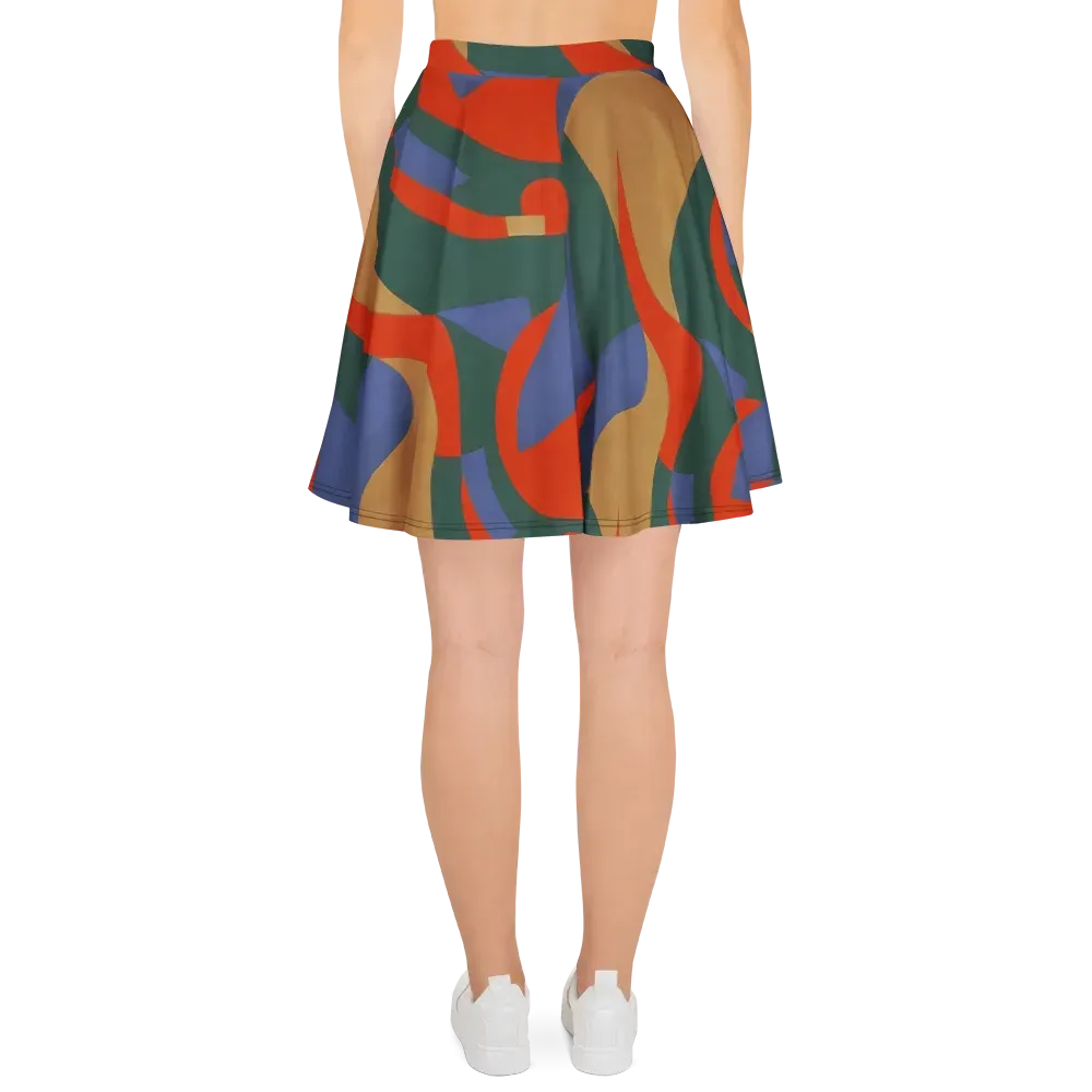 Vermilion Current on Skater Skirt — Back