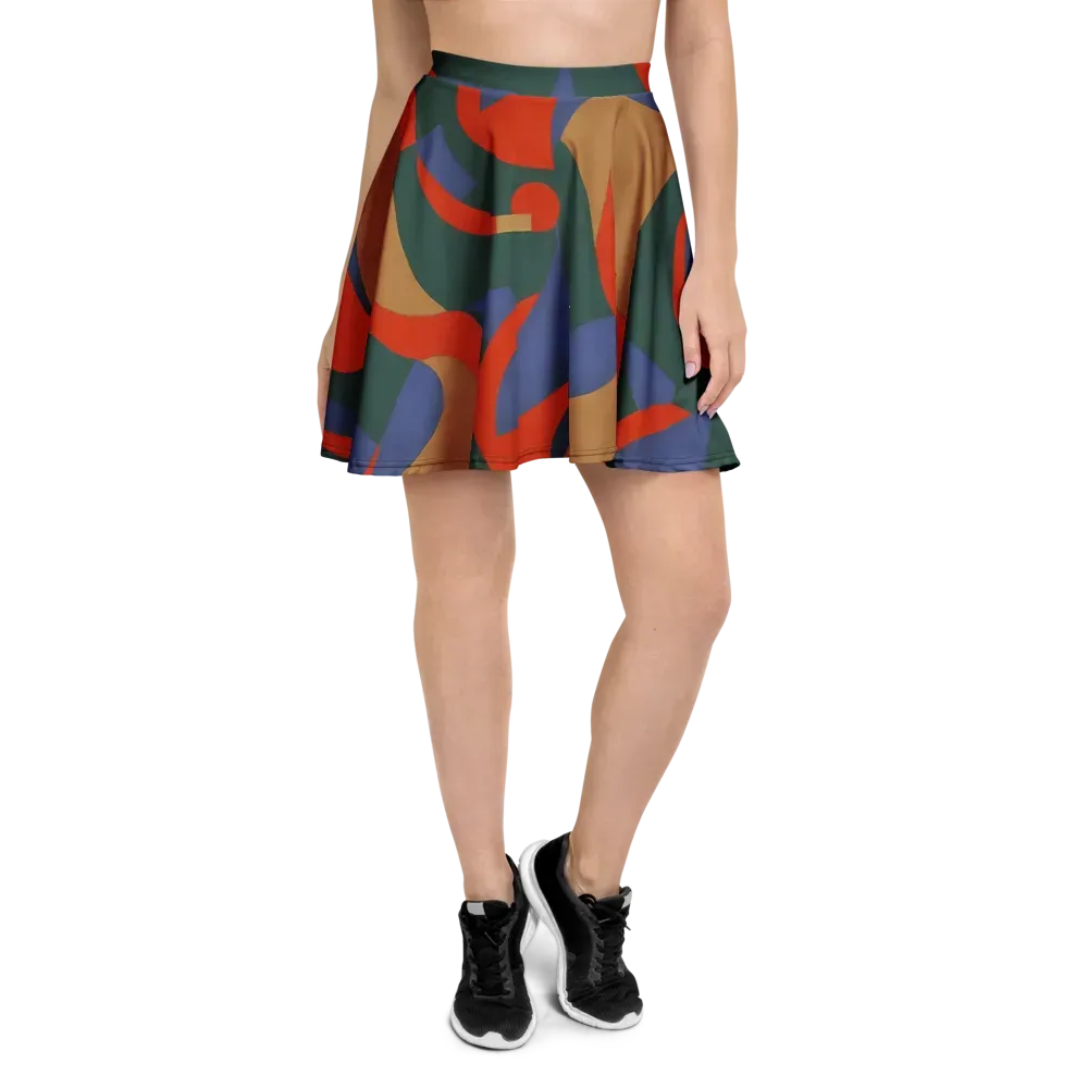 Vermilion Current on Skater Skirt — Front