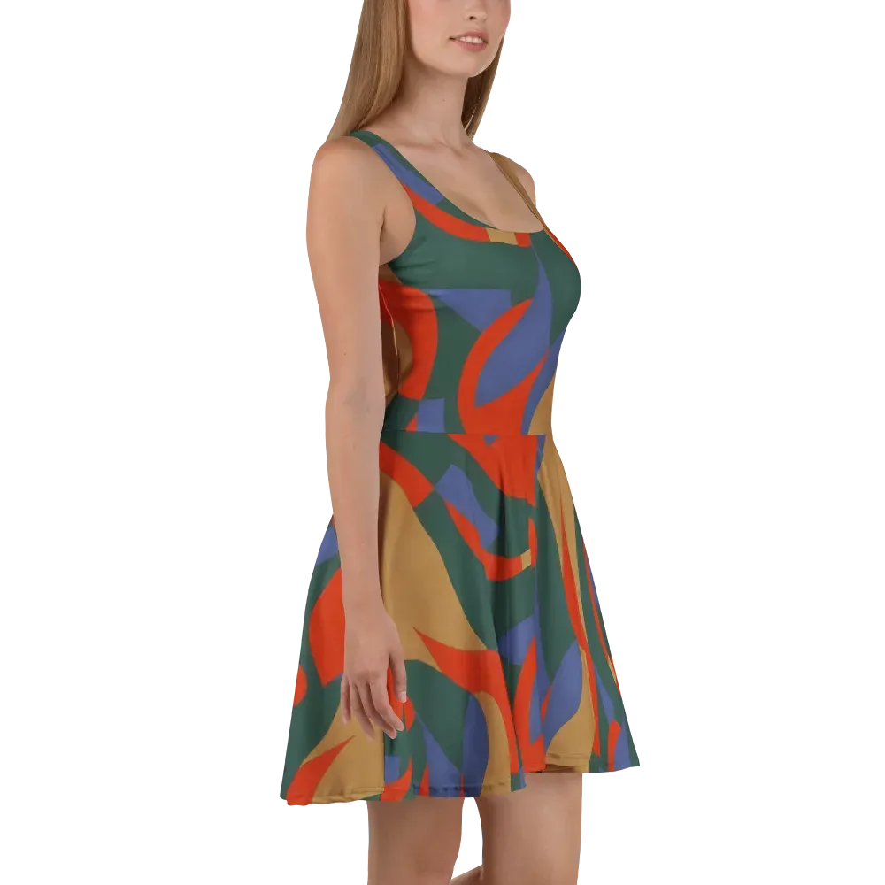 Vermilion Current on Skater Dress — Right