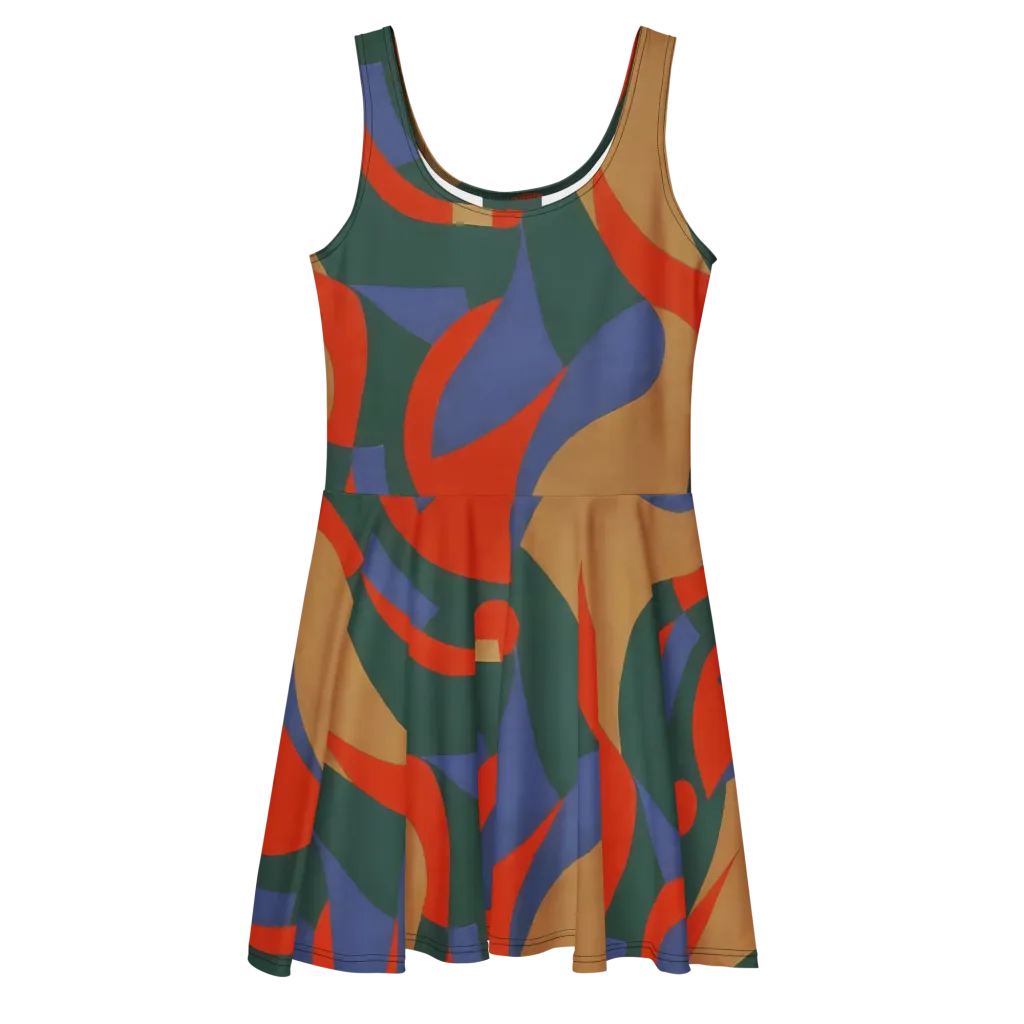 Vermilion Current on Skater Dress — Front