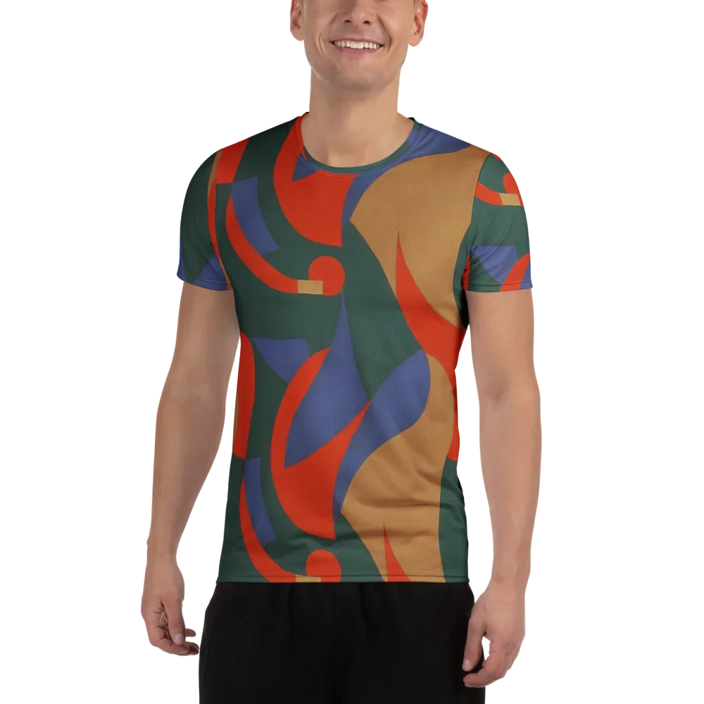 Vermilion Current on Men's Athletic T-Shirt — Front