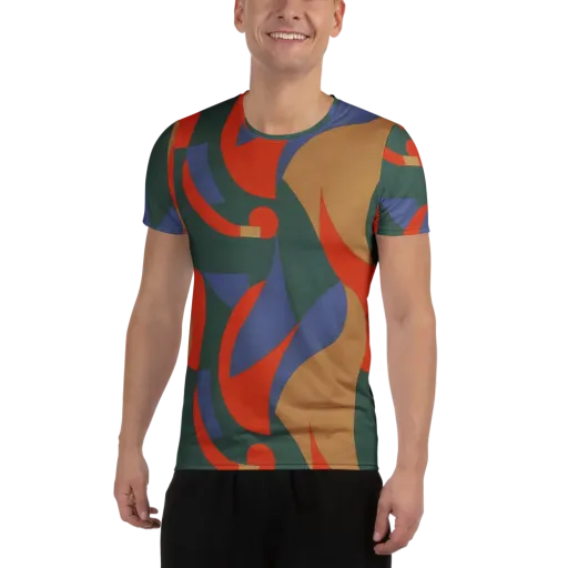 Vermilion Current on a Men's Athletic T-Shirt
