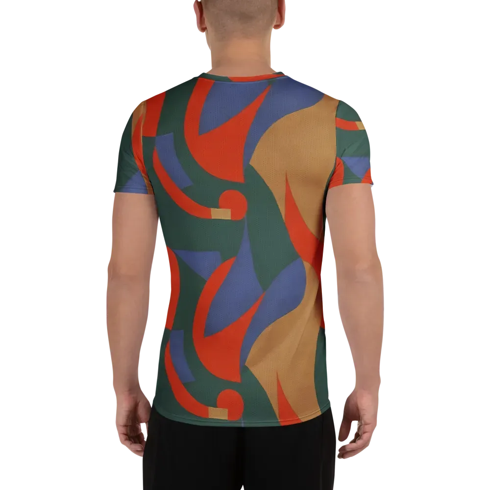 Vermilion Current on Men's Athletic T-Shirt — Back