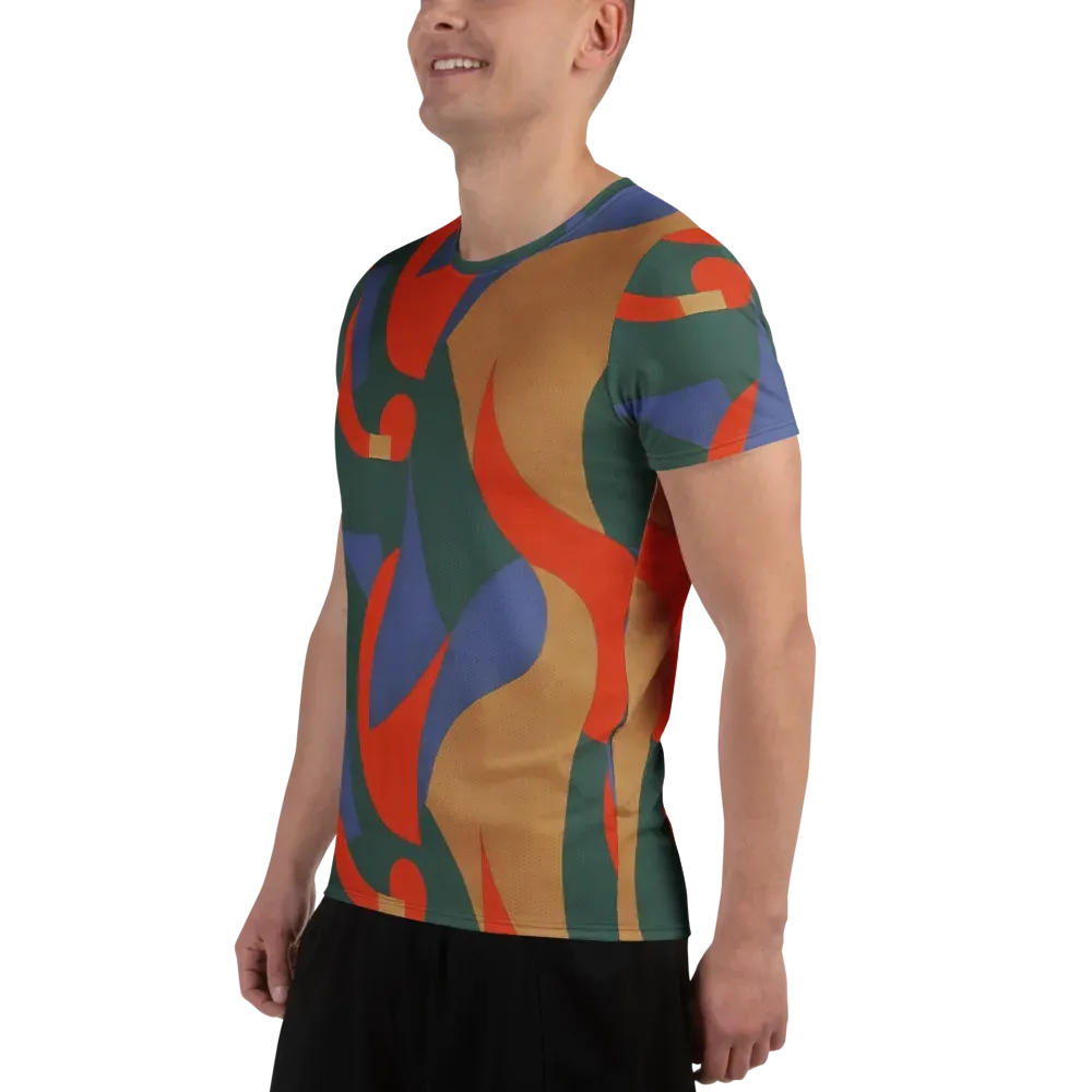 Vermilion Current on Men's Athletic T-Shirt — Left