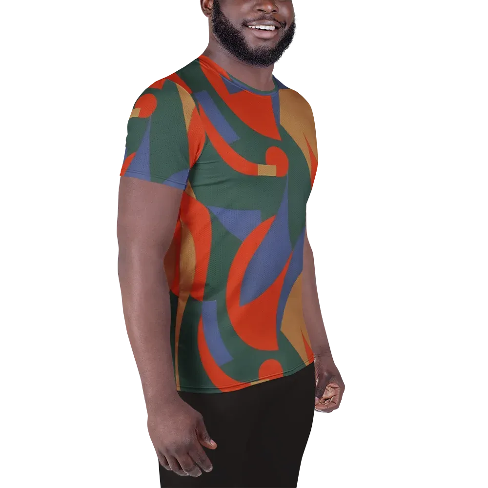 Vermilion Current on Men's Athletic T-Shirt — Right