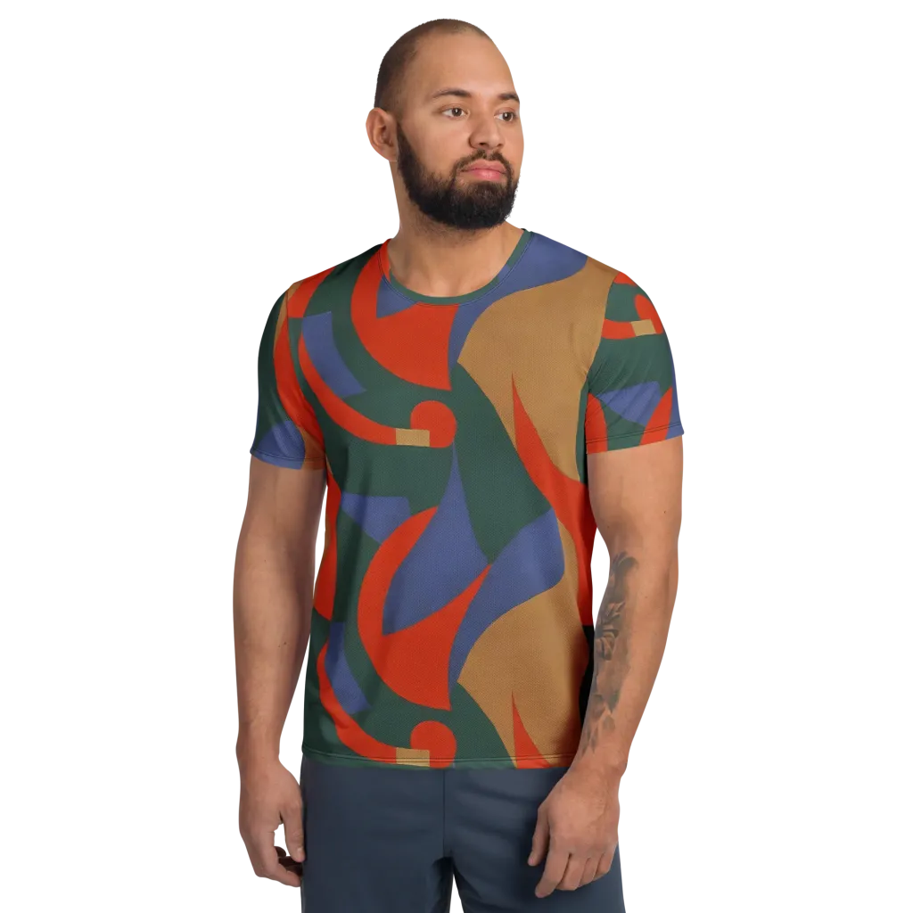 Vermilion Current on Men's Athletic T-Shirt — Front