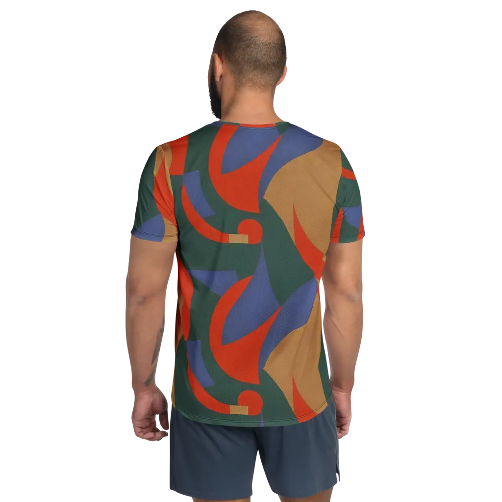 Vermilion Current on Men's Athletic T-Shirt — Back