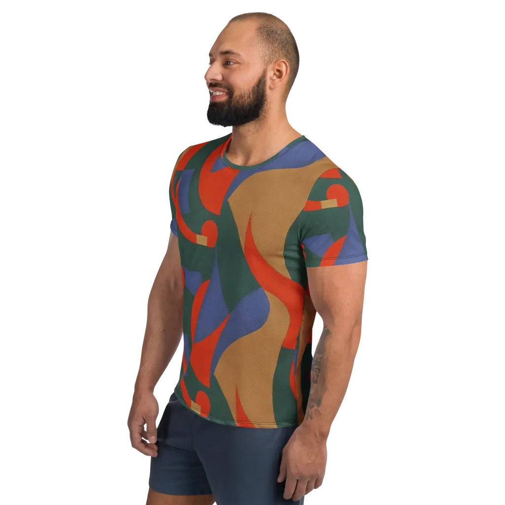 Vermilion Current on Men's Athletic T-Shirt — Left