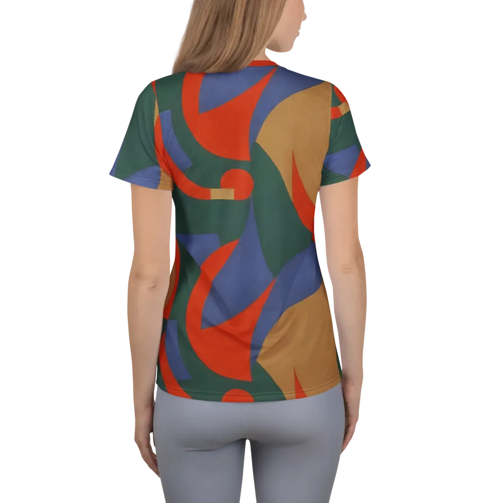 Vermilion Current on Women's Athletic T-Shirt — Back