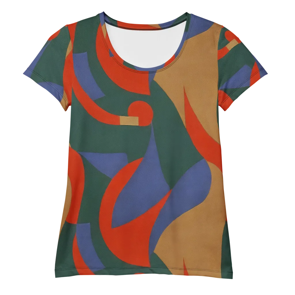 Vermilion Current on Women's Athletic T-Shirt — Front