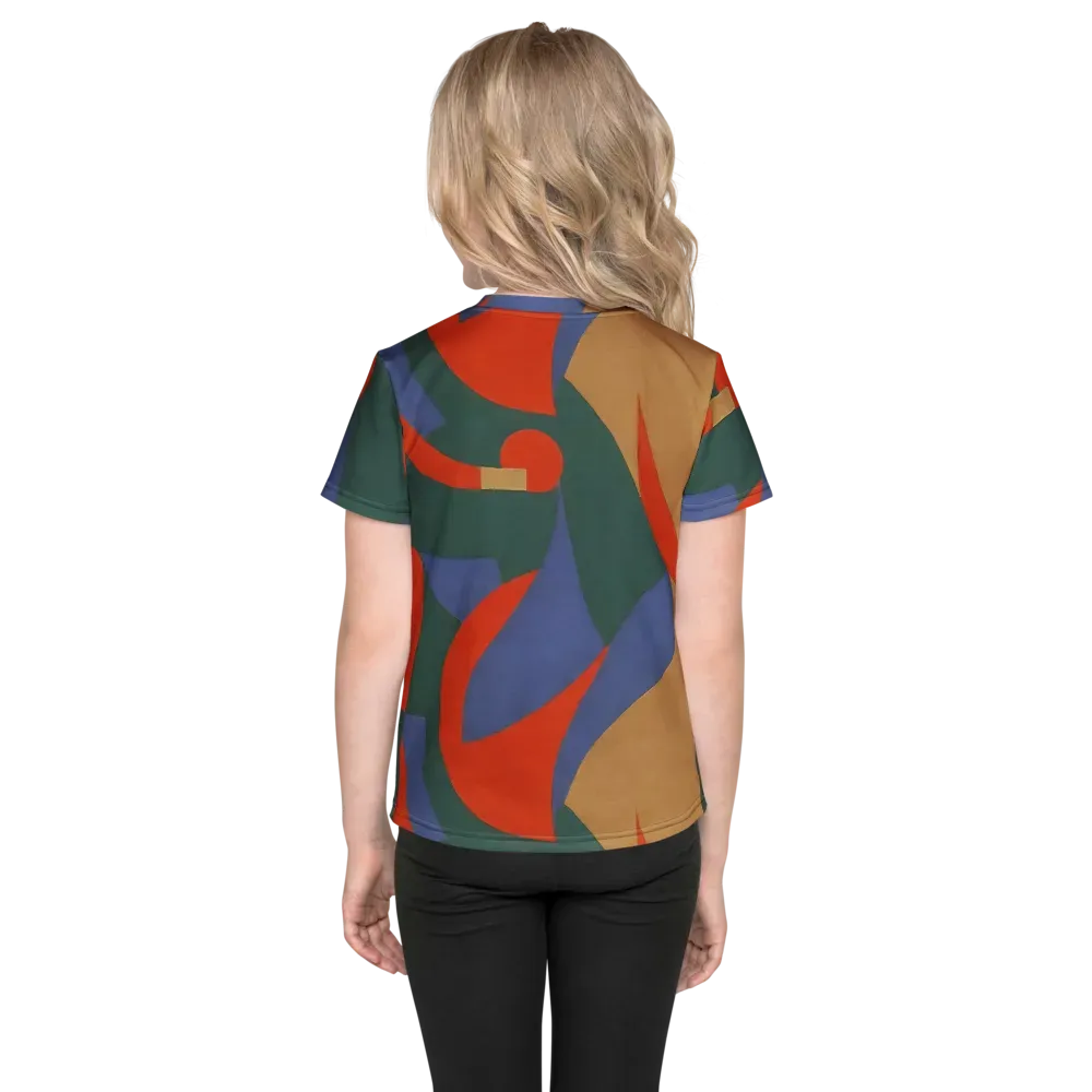 Vermilion Current on Kids Crew Neck T-Shirt — Back