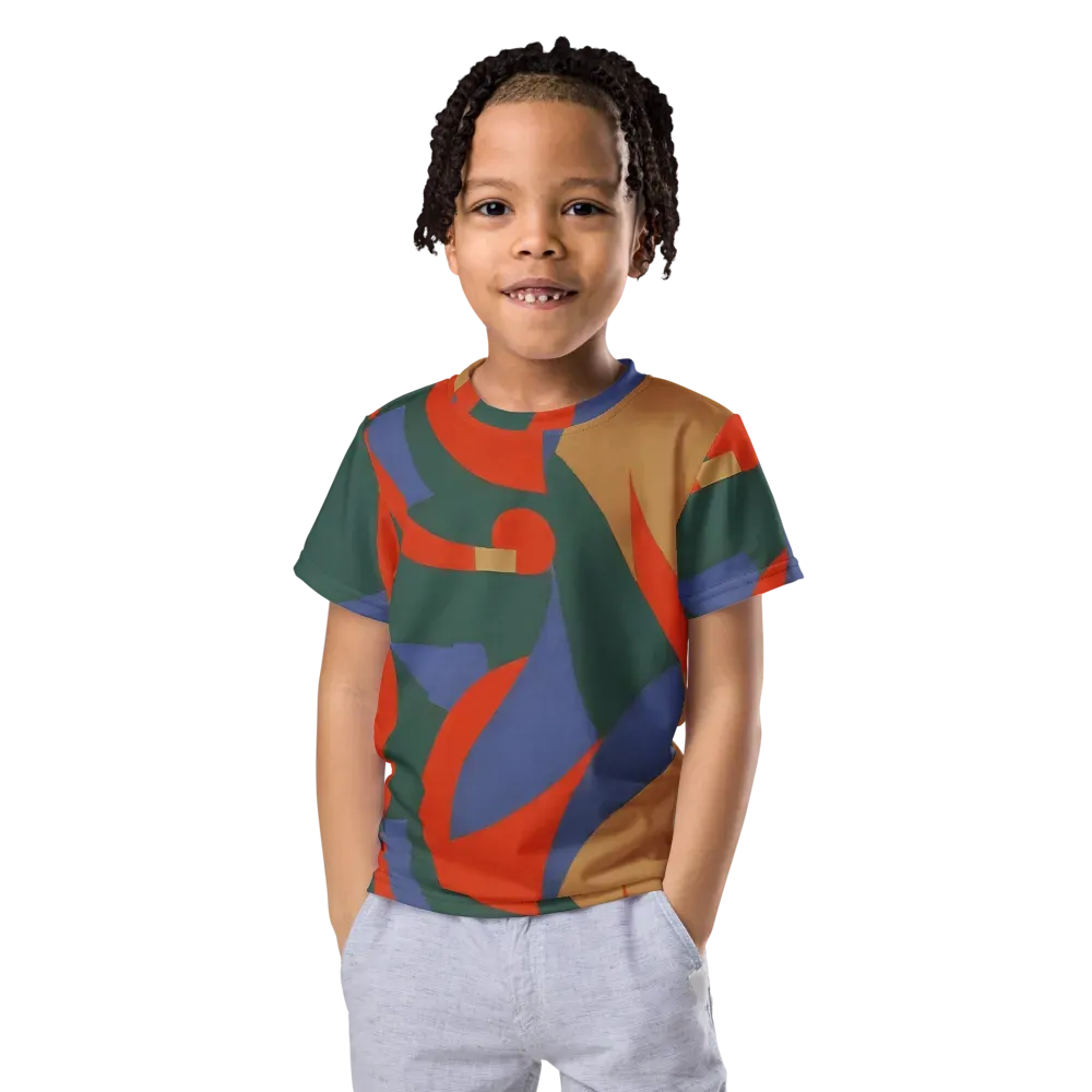 Vermilion Current on Kids Crew Neck T-Shirt — Front