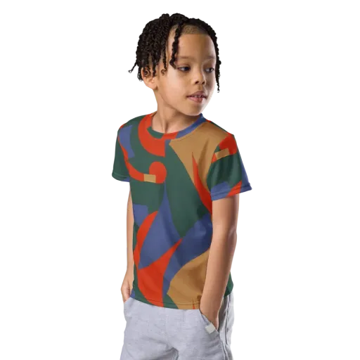 Vermilion Current on a Kids Crew Neck T-Shirt