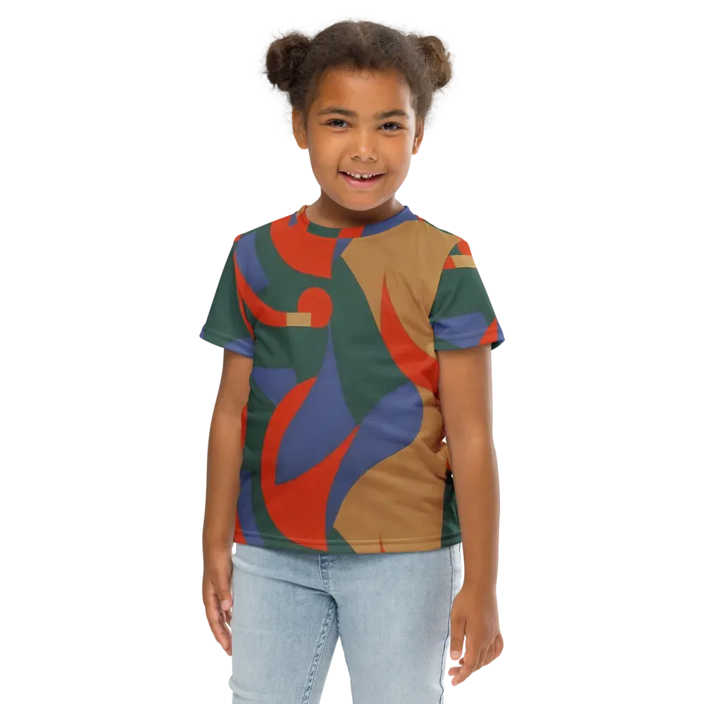Vermilion Current on Kids Crew Neck T-Shirt — Front