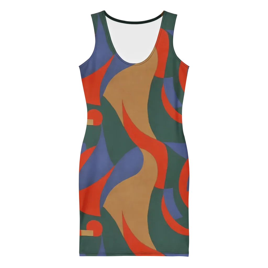 Vermilion Current on Bodycon Dress — Front