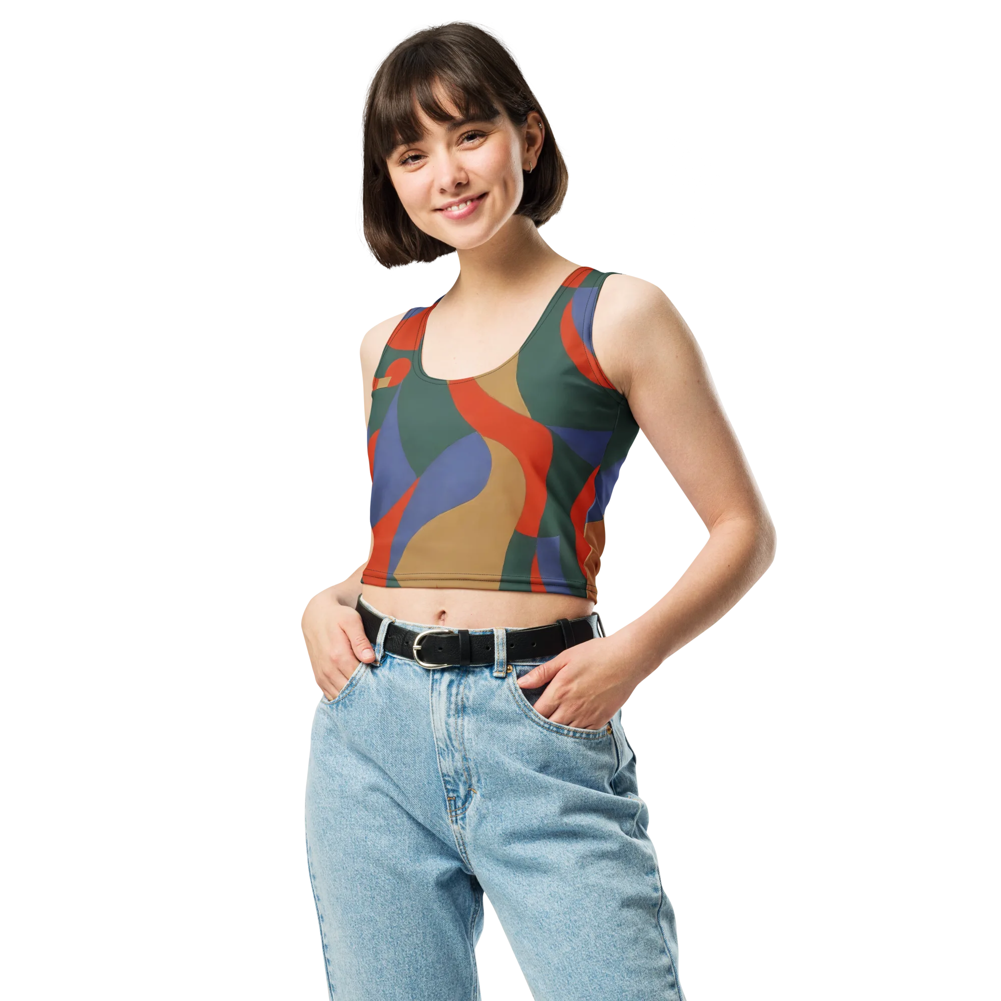 Vermilion Current on Crop Top — Front