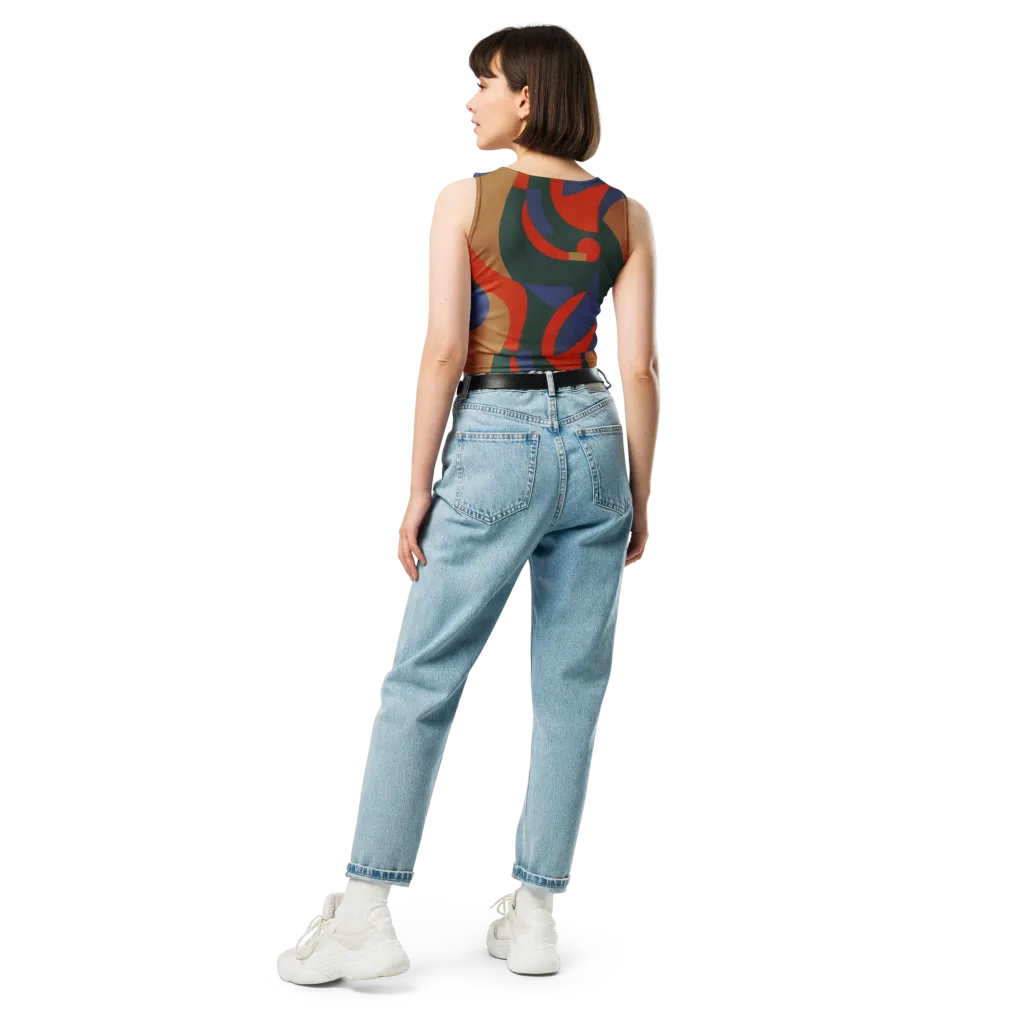 Vermilion Current on Crop Top — Back