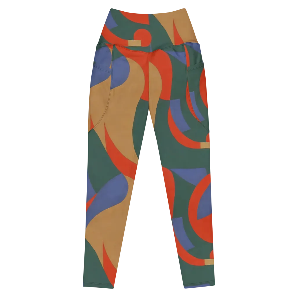 Vermilion Current on Leggings with Pockets — Front