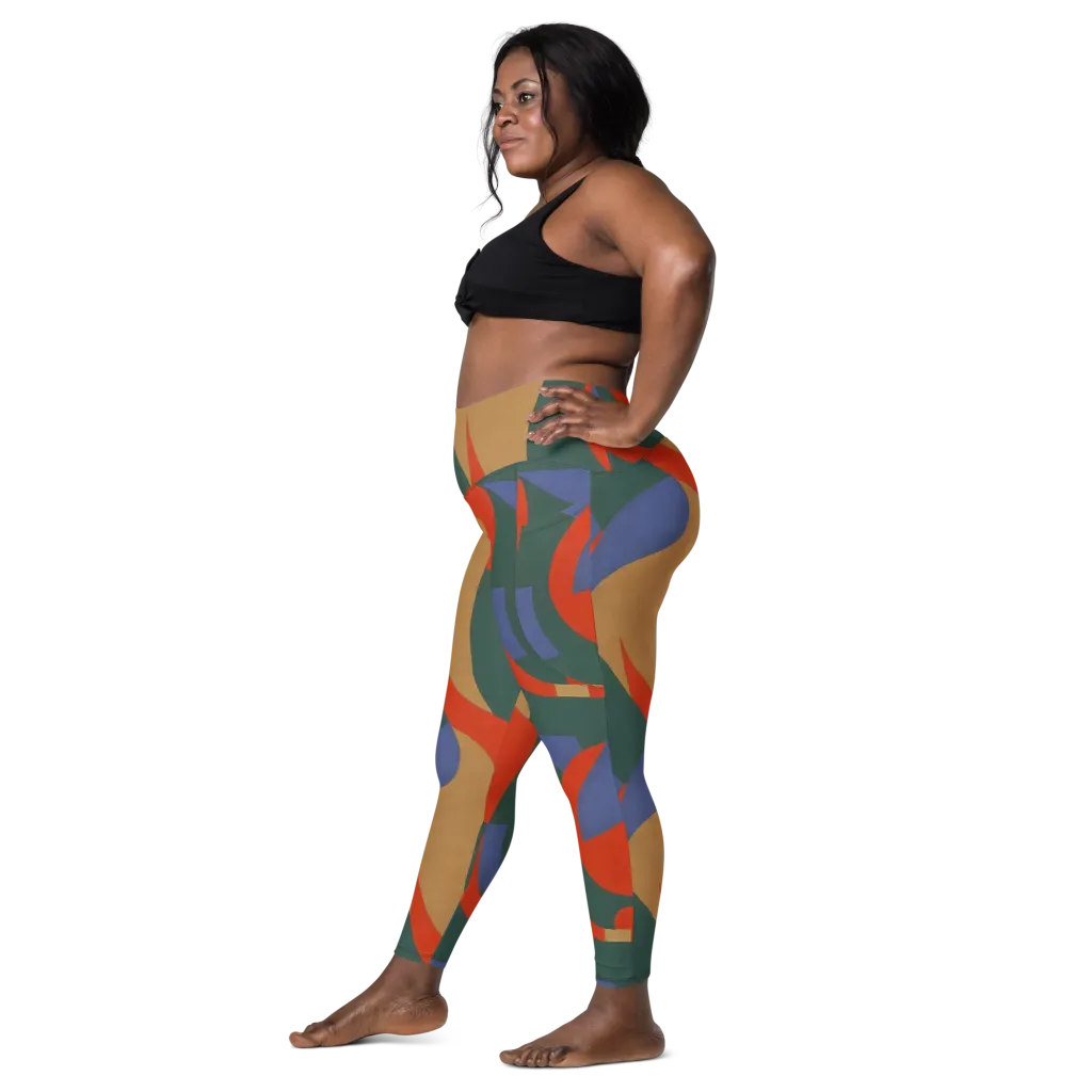 Vermilion Current on Leggings with Pockets — Left