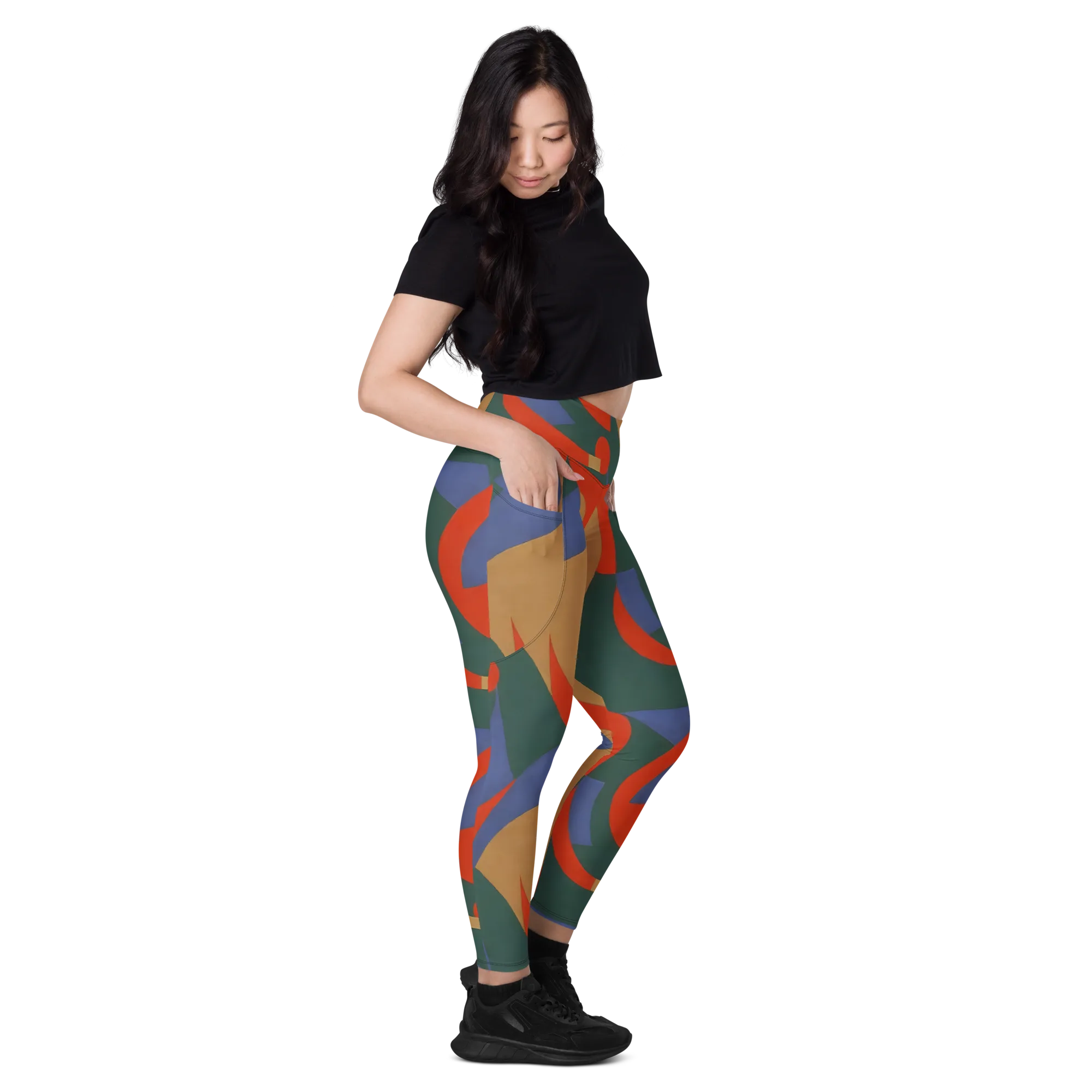 Vermilion Current on Leggings with Pockets — Right