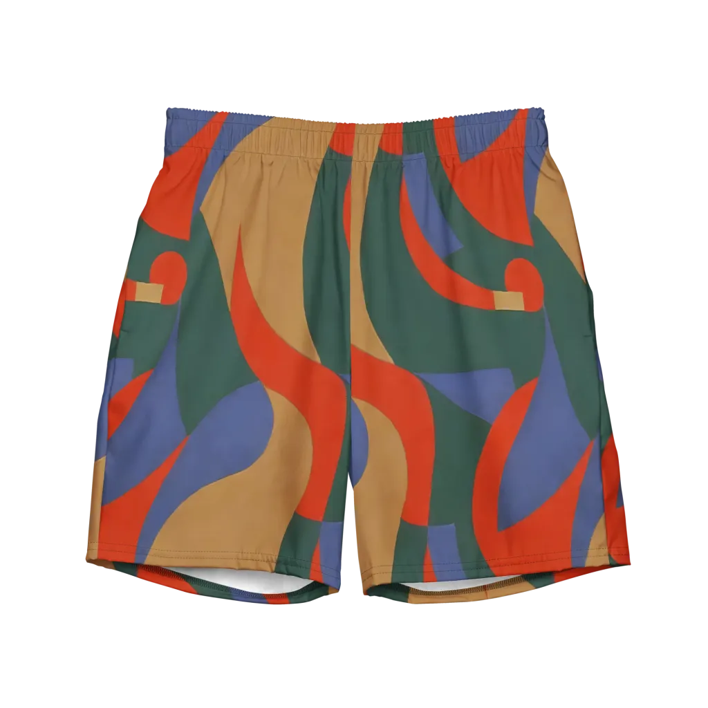 Vermilion Current on Swim Trunks — Front