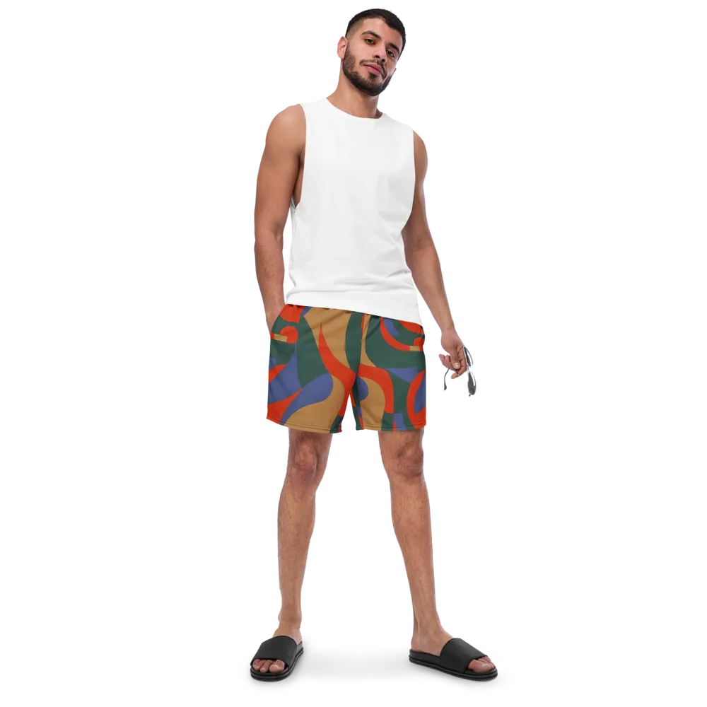 Vermilion Current on Swim Trunks — Front