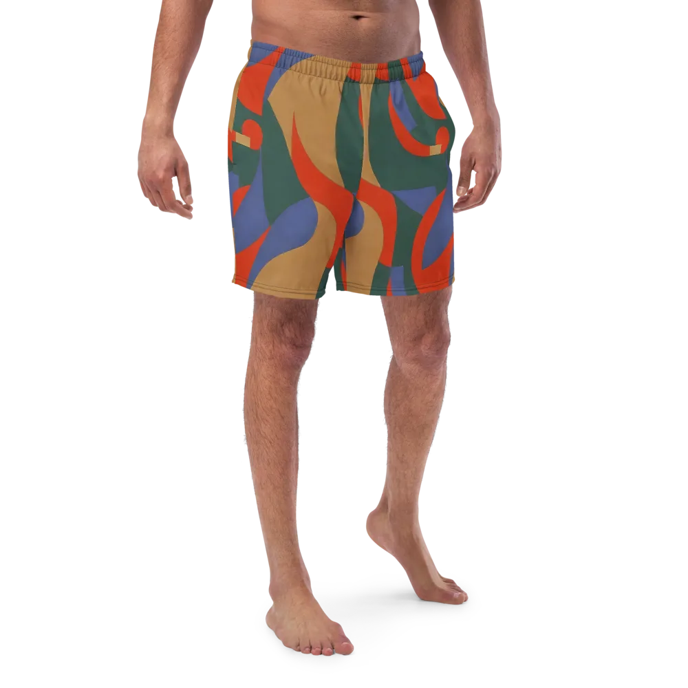 Vermilion Current on Swim Trunks — Front