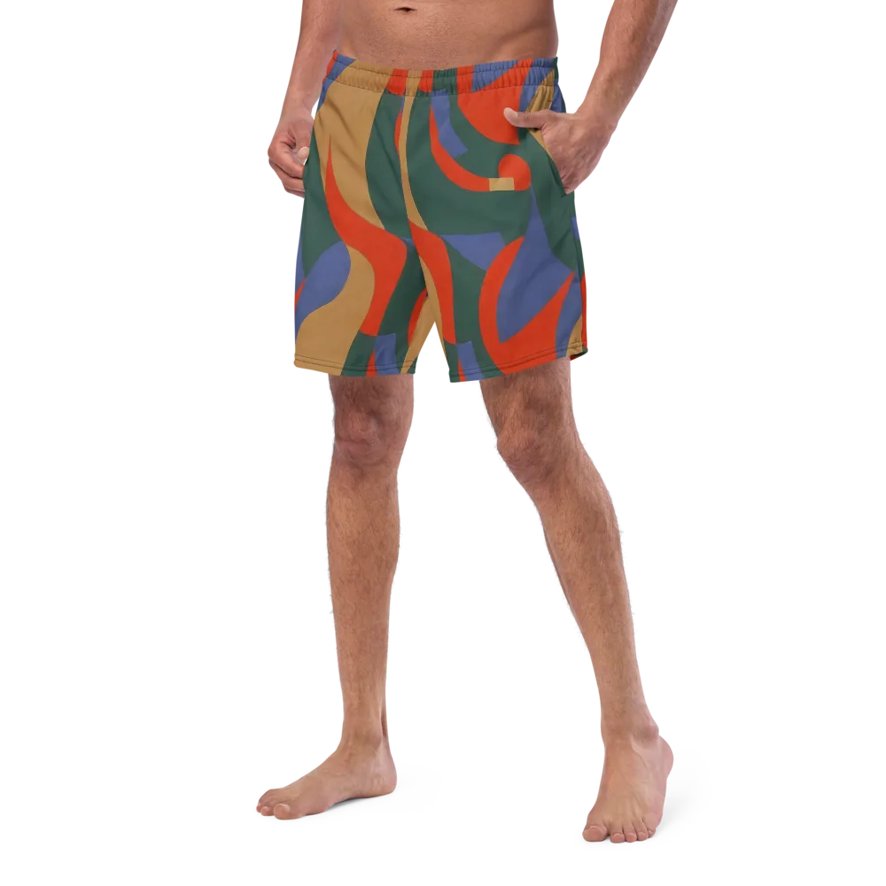 Vermilion Current on Swim Trunks — Left Front