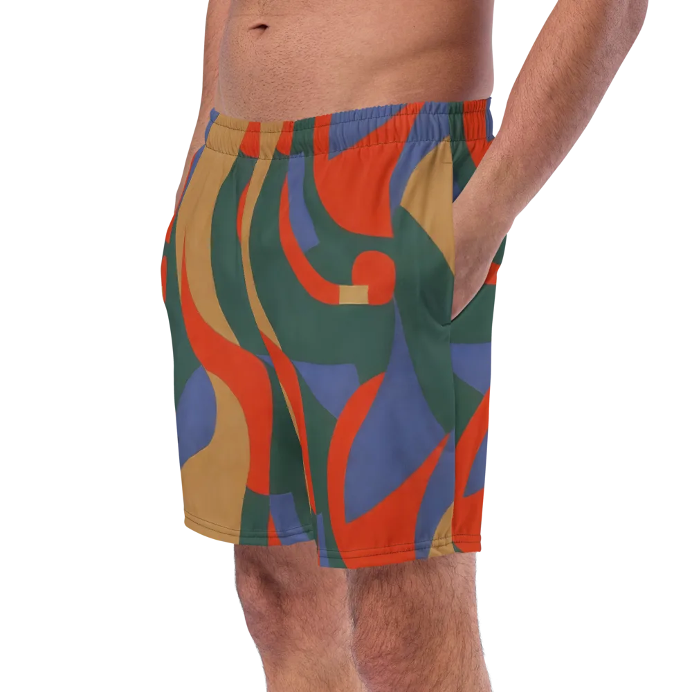 Vermilion Current on Swim Trunks — Left Front