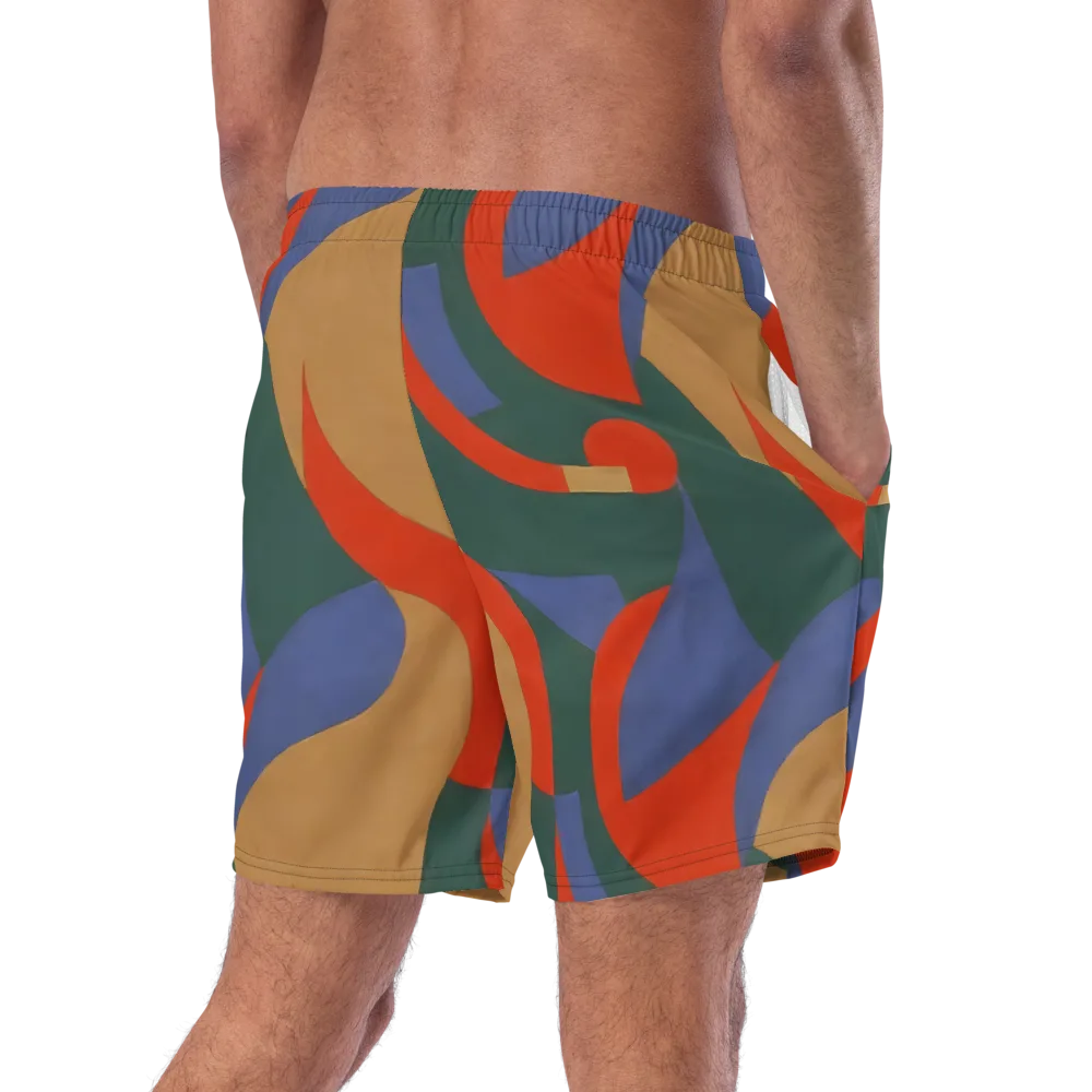Vermilion Current on Swim Trunks — Right Back