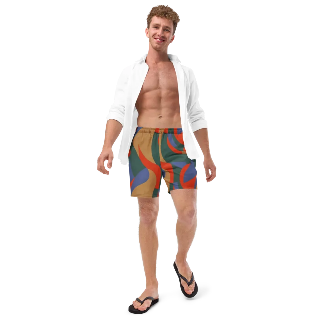 Vermilion Current on Swim Trunks — Front