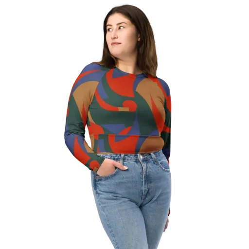 Vermilion Current on a Long Sleeve Crop Top