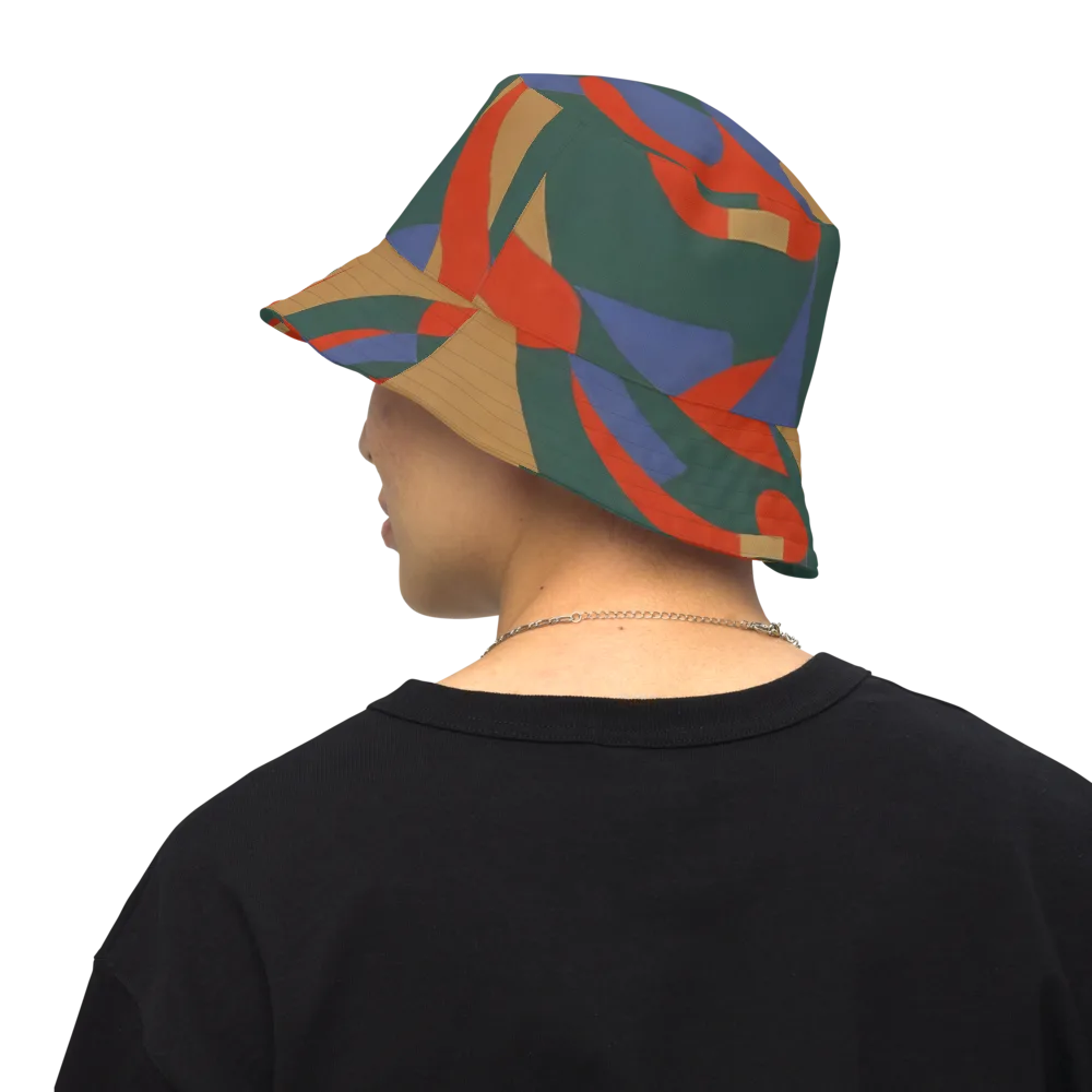 Vermilion Current on Reversible Bucket Hat — Back Inside