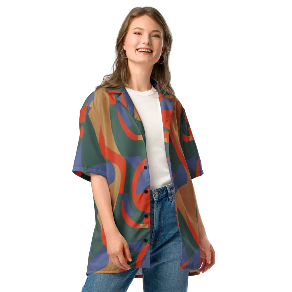 Vermilion Current on Button Shirt — Front