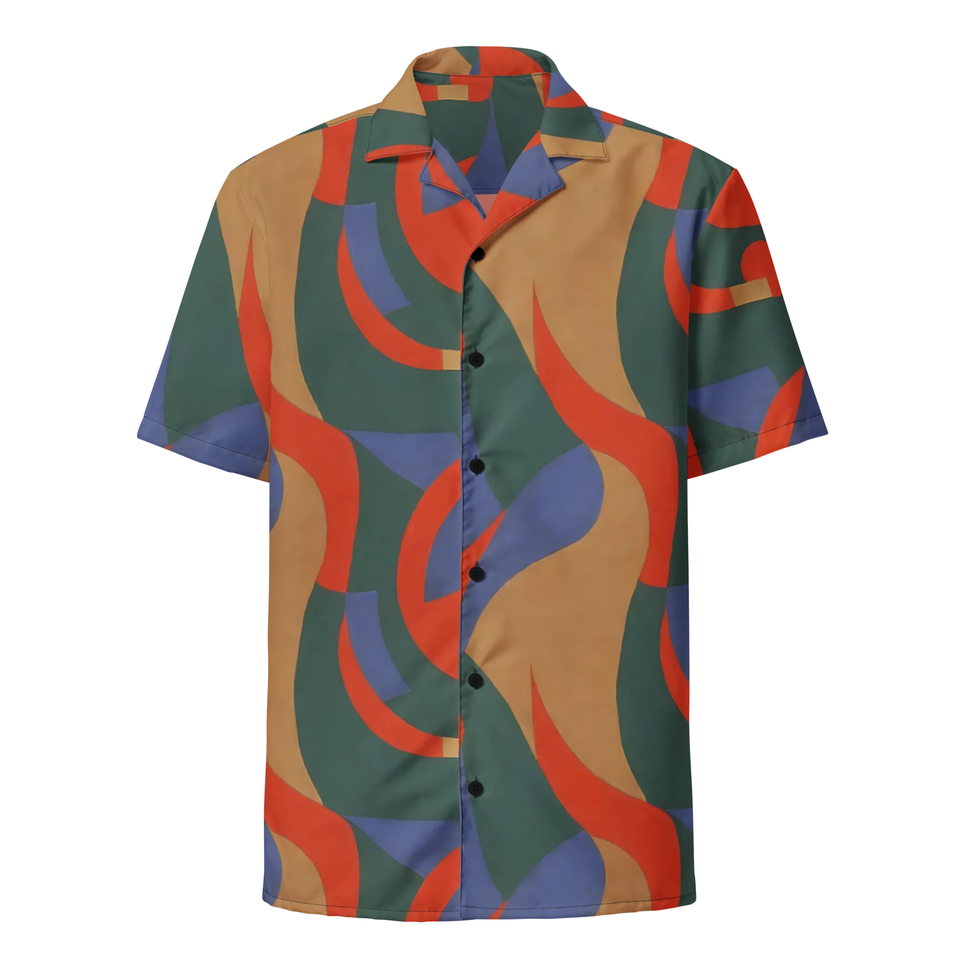 Vermilion Current on Button Shirt — Front