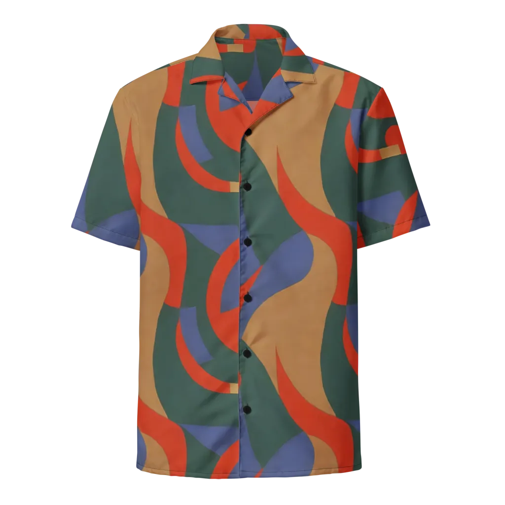 Vermilion Current on Button Shirt — Front