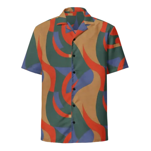 Vermilion Current on a Button Shirt